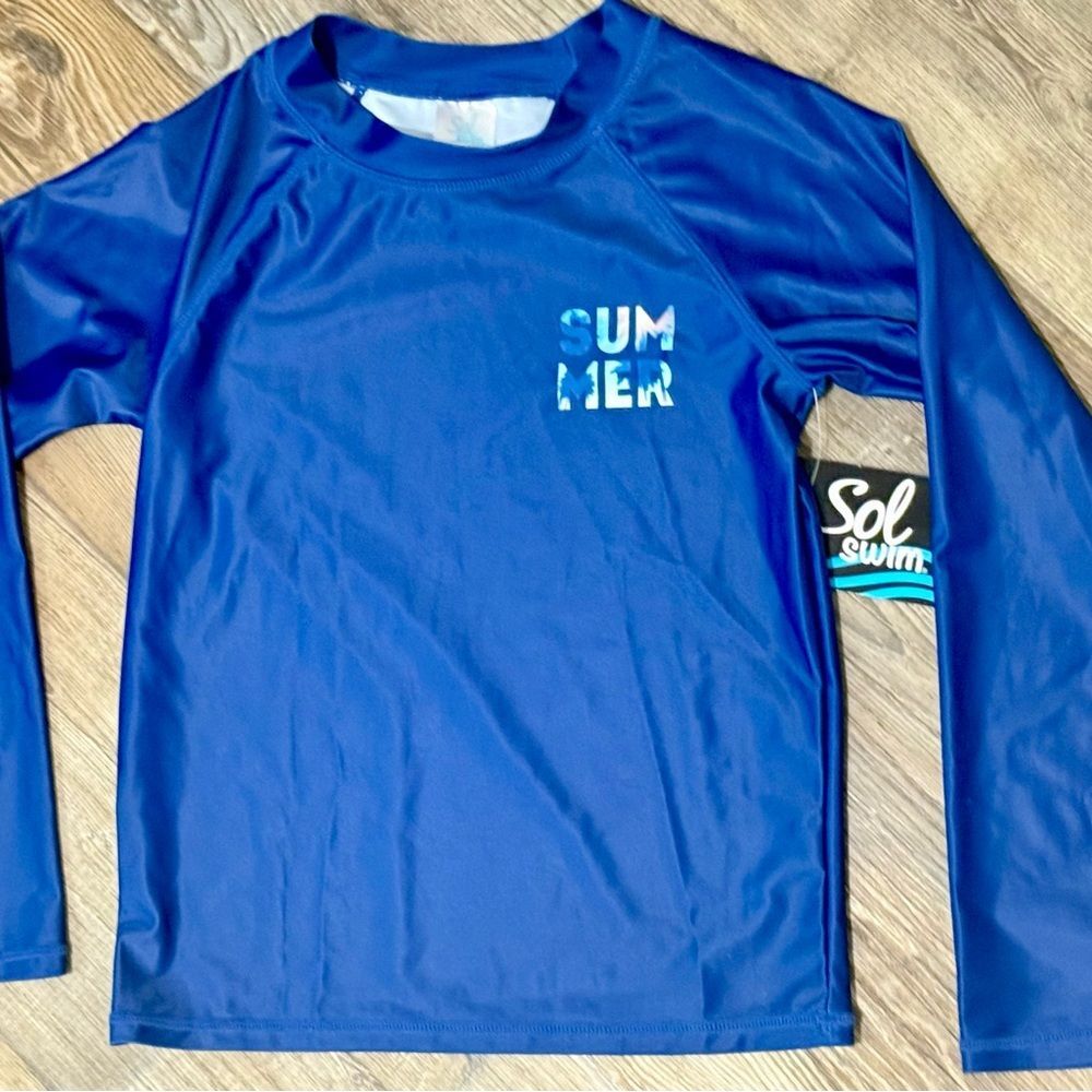 Sol Swim Big Boys Rash Guard, UV Protection, Size 10/12 Husky